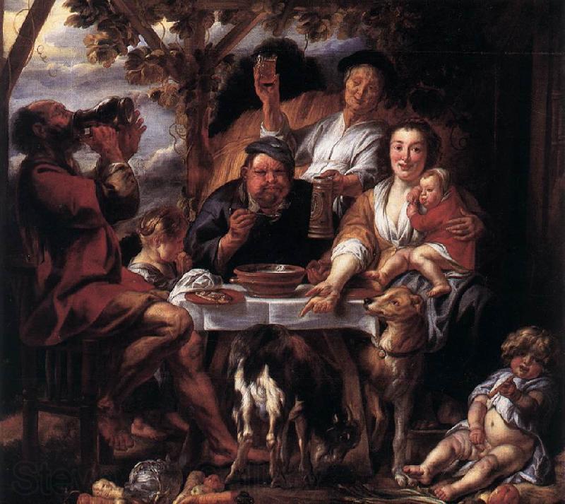 JORDAENS, Jacob Eating Man f France oil painting art